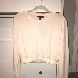 Forever 21 pink cropped long sleeve
